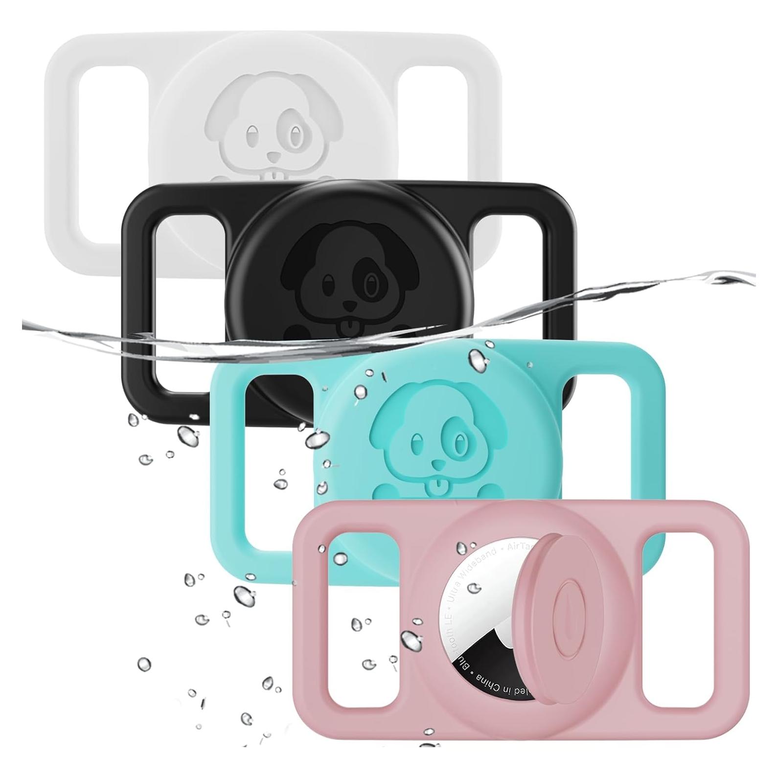 Soportes de Collar de Perro Rzttwl Impermeables para AirTag - 4 Pzs