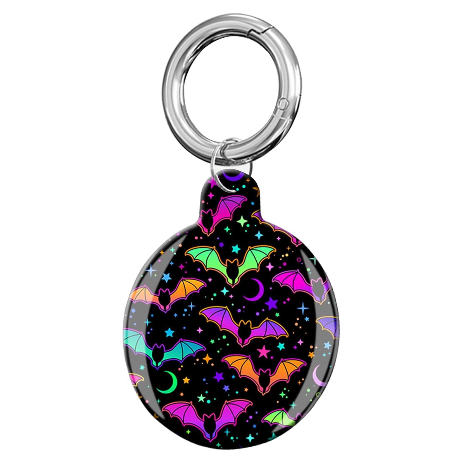 Funda Protectora para Air Tag LZMtacase Murciélagos Morados