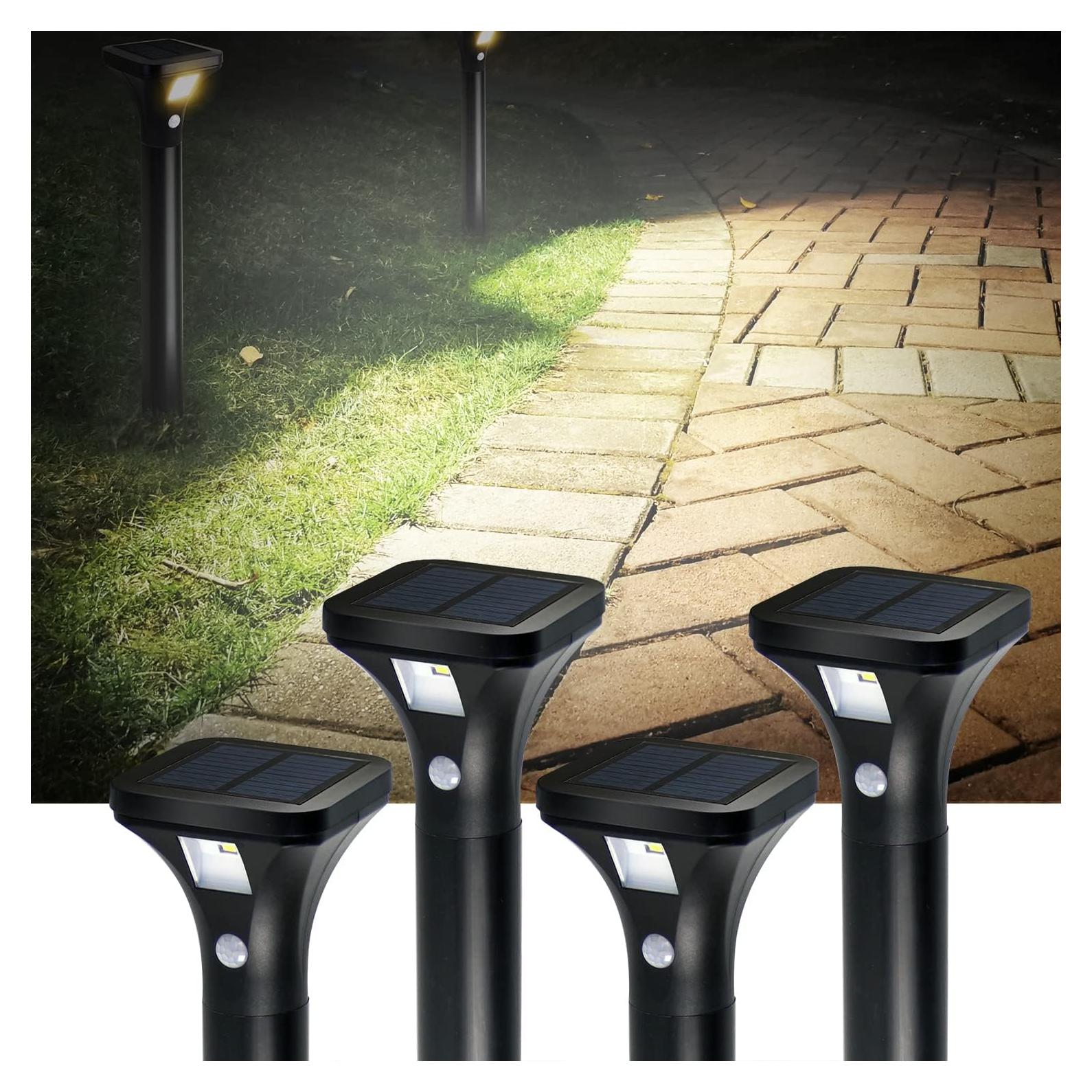 Luces de Camino Solar AURAXY con Sensor de Movimiento 4 Pzas