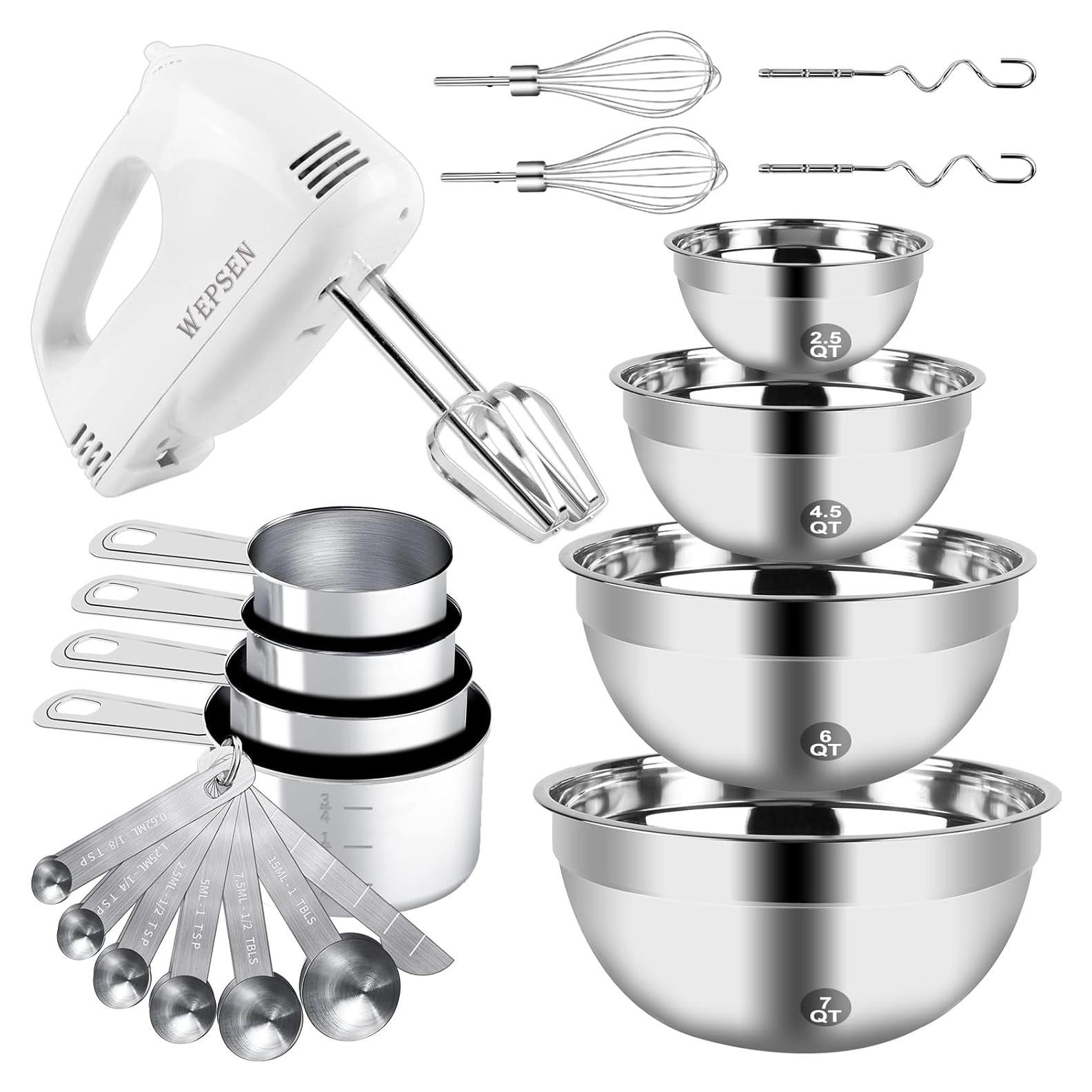 Batidora de Mano WEPSEN MX200 200W 5 Velocidades + Cuencos