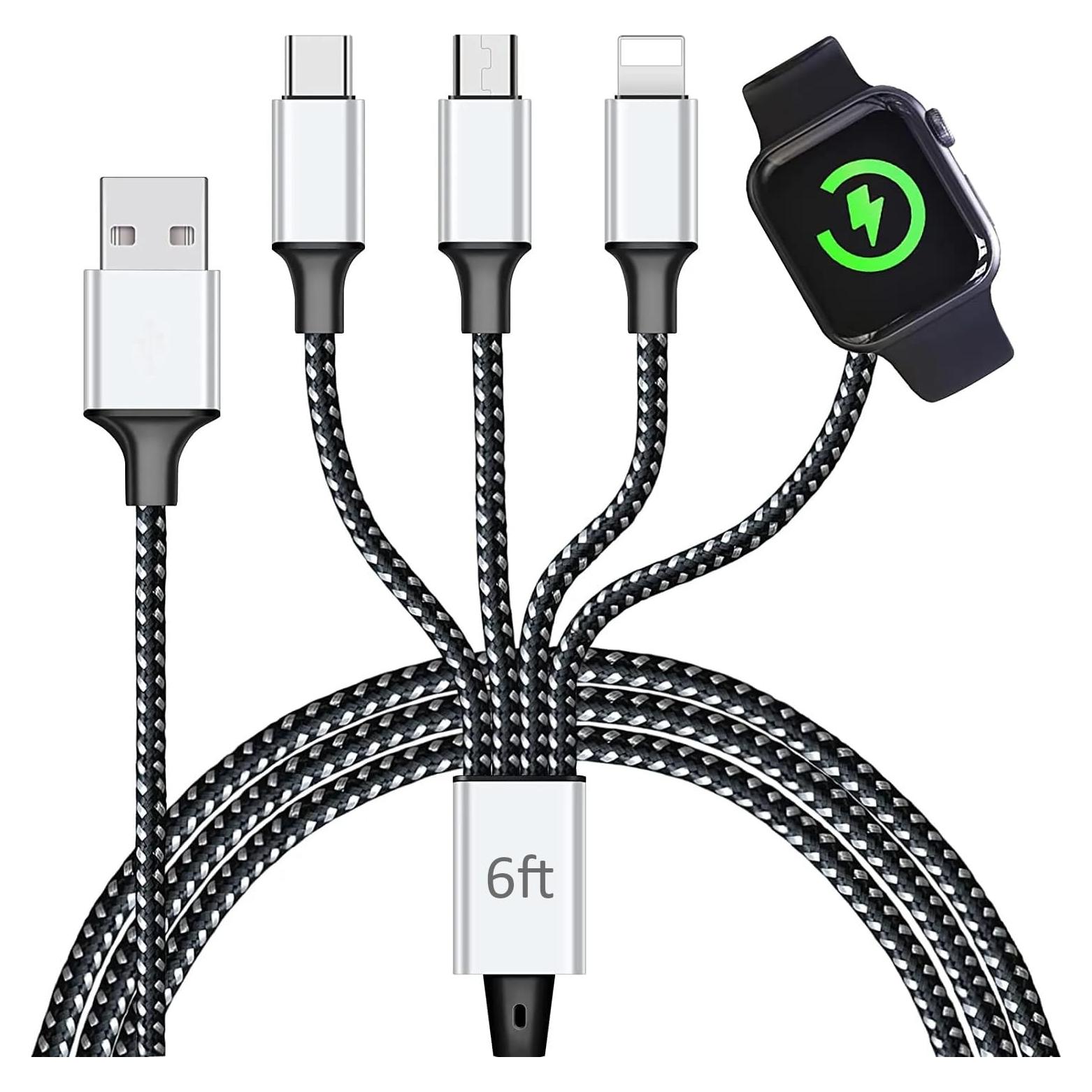 Cable de Carga Múltiple 4 en 1 Firenew para iPhone/iWatch