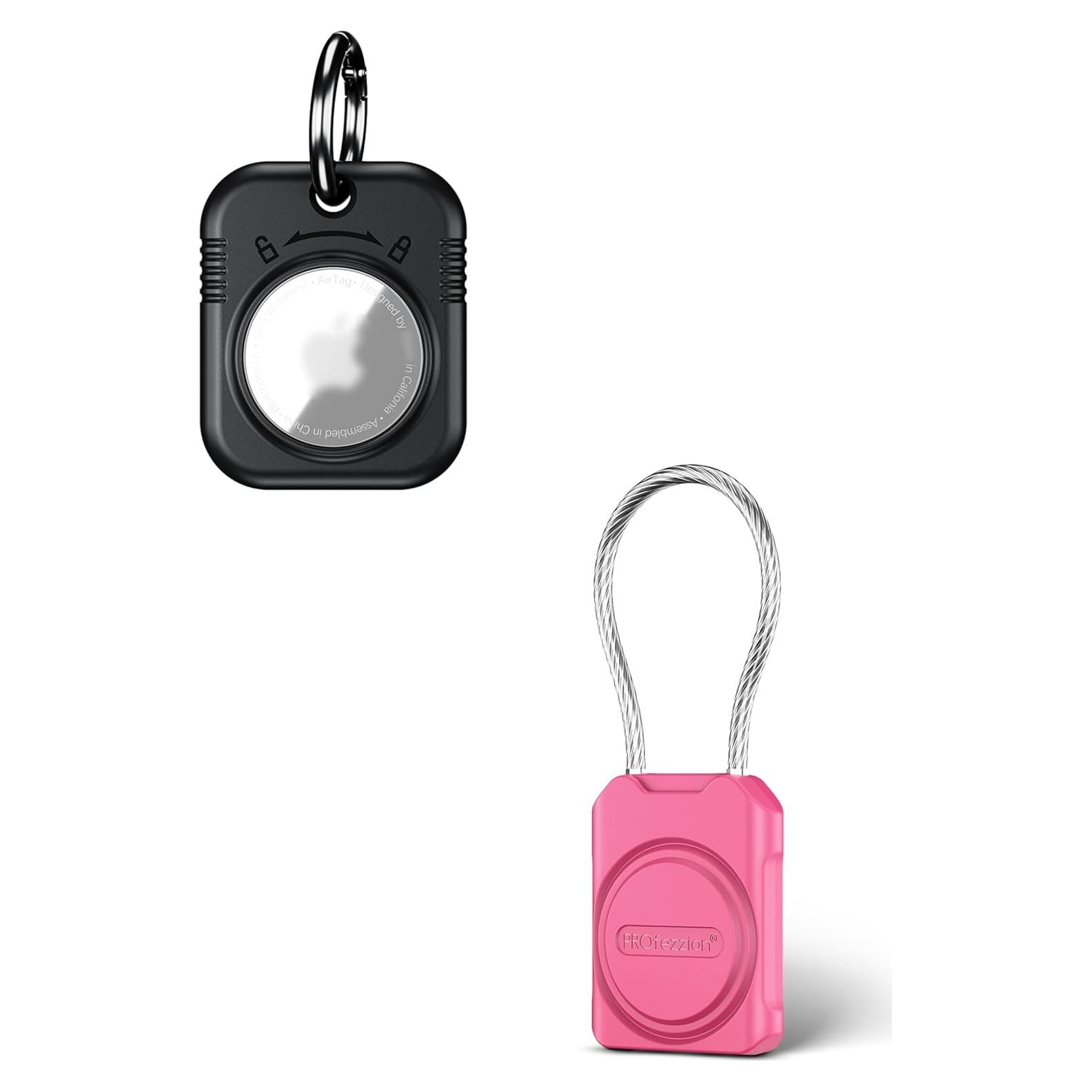 Soporte Seguro PROfezzion Negro y Rosa para AirTag