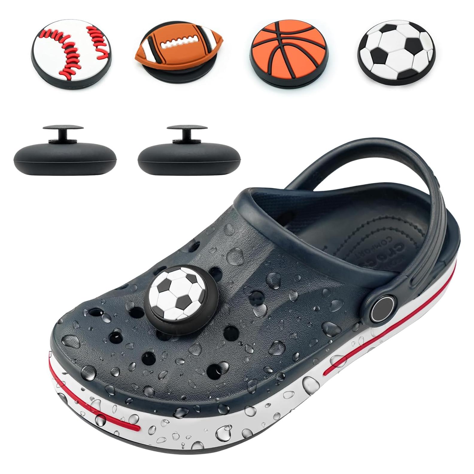 XEEWEN 2 Pack Waterproof Shoe Holder for Airtag - Kids Shoes Charms, 2 Pack Hidden Black Holder with 4 Ball Covers