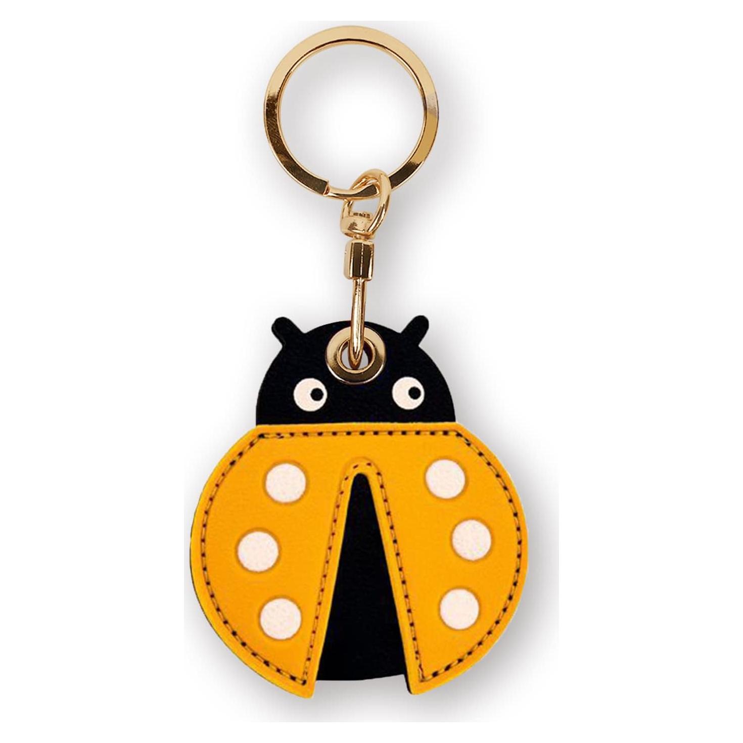 Funda de llavero de cuero XSUIOY para Apple AirTag - Insecto lindo