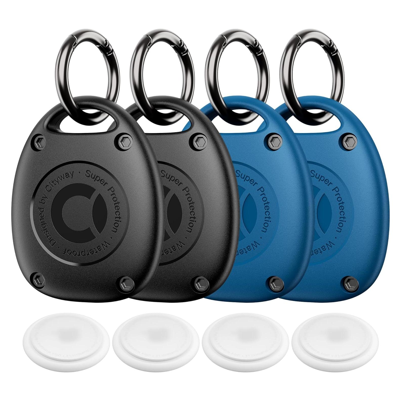 Soporte para llavero AirTag CITYWAY 4 Pack Impermeable IPX8