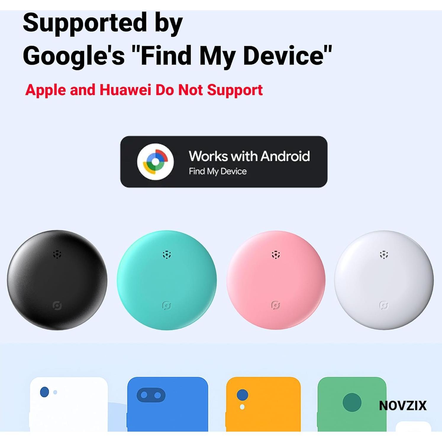 Etiqueta de seguimiento NOVZIX S9 2025 para Android - Compacta y resistente