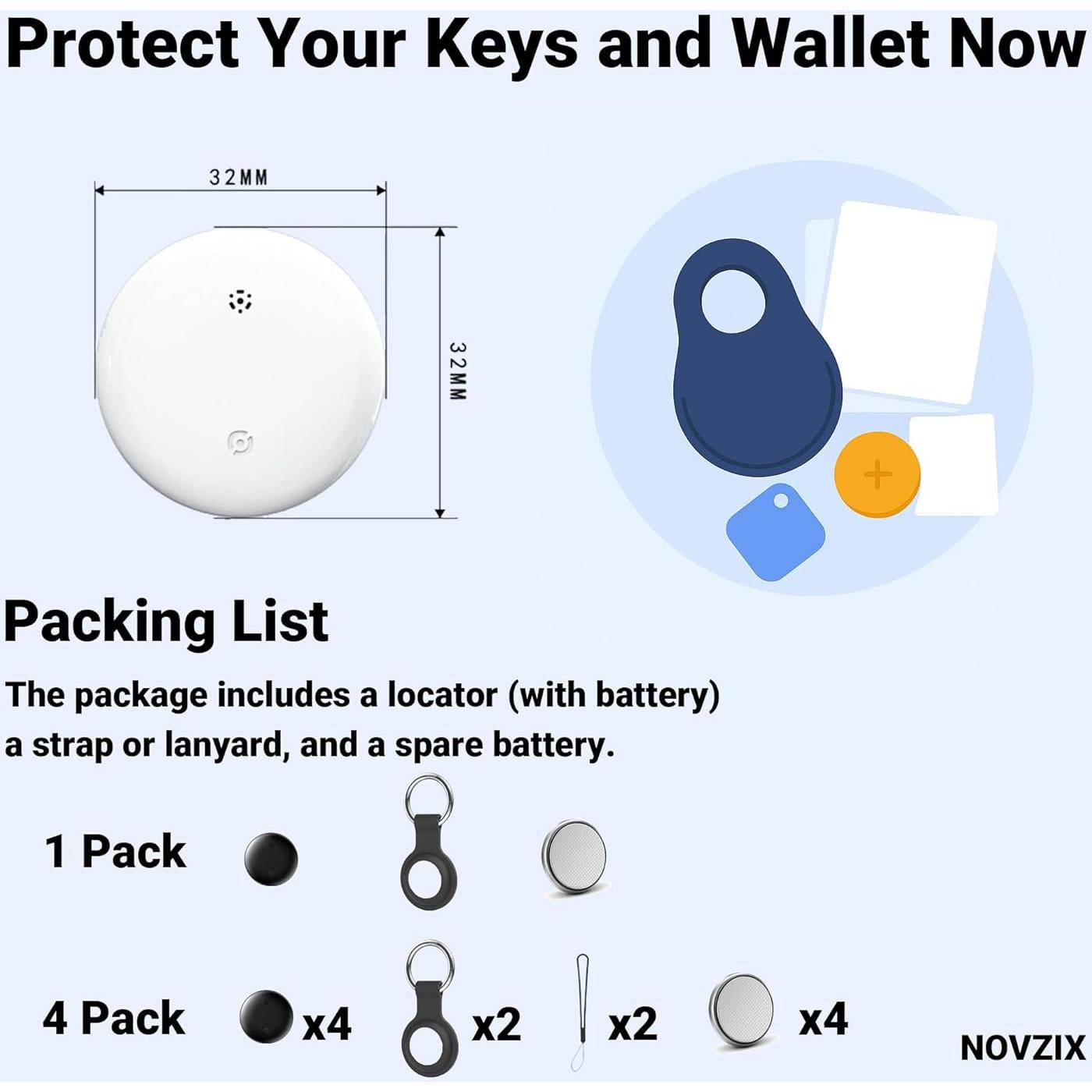 Etiqueta de seguimiento NOVZIX S9 2025 para Android - Compacta y resistente