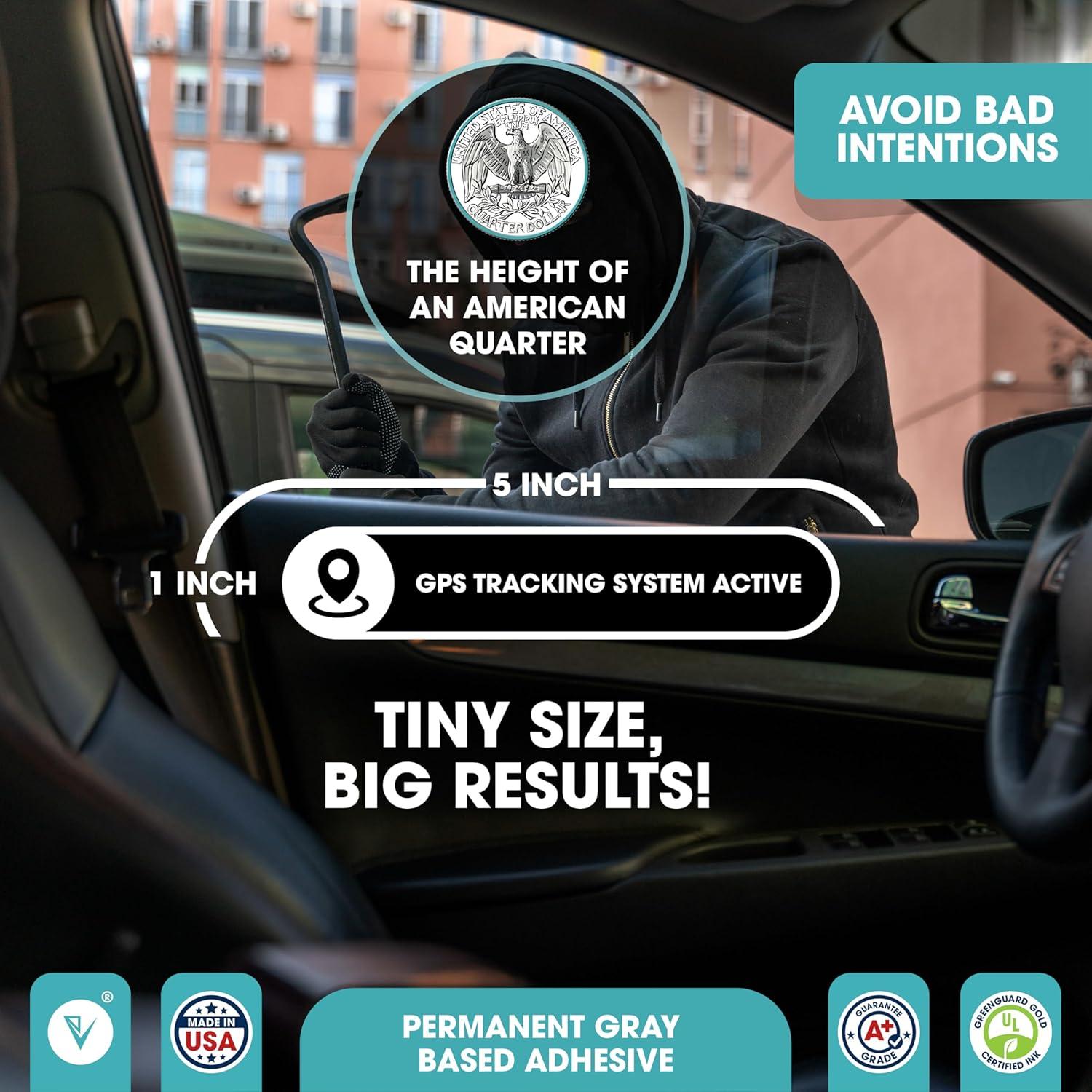 Calcomanías GPS Antirrobo Engraven 5x1 Pulgadas 2 Pack