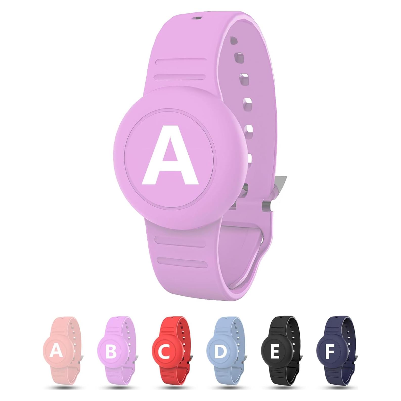 Pulsera AirTag Impermeable Tyanuzz para Niños Púrpura