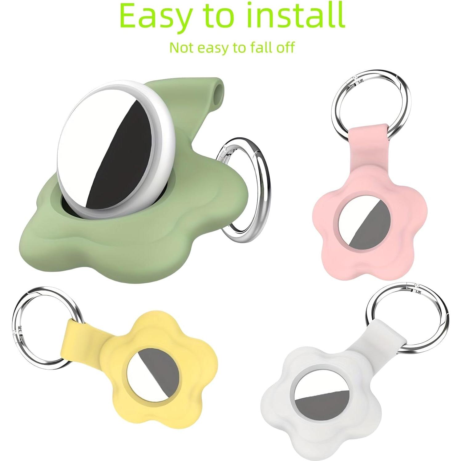 Estuche de Silicona para Air Tags 25°Ya - Paquete de 2 Negro/Rosa