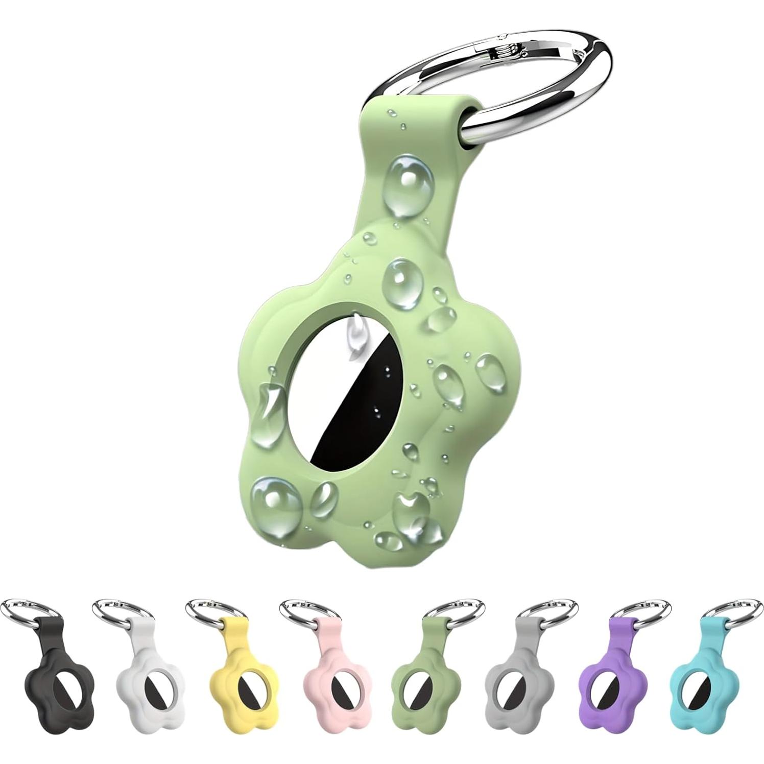 Estuche de Silicona para Air Tags 25°Ya - Paquete de 2 Negro/Rosa