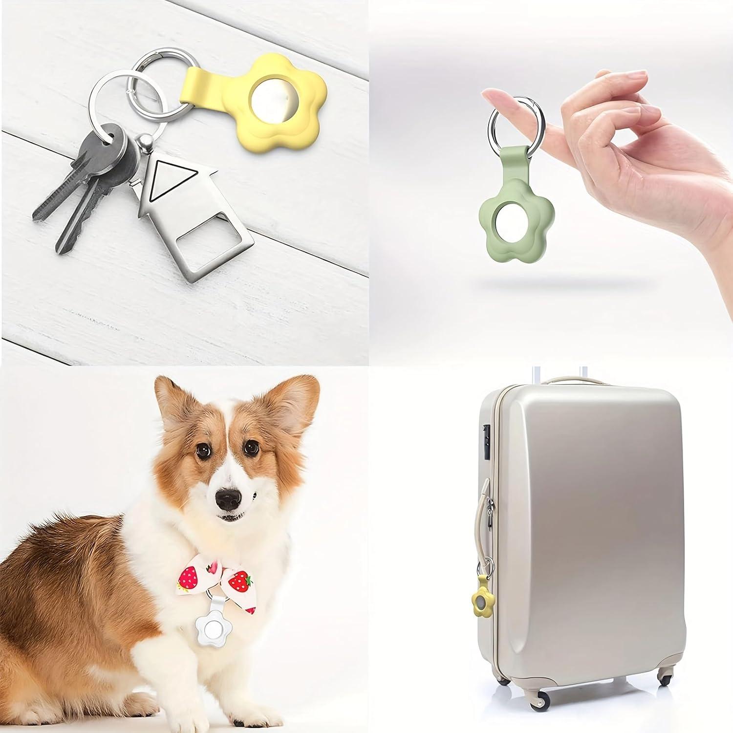 Estuche de Silicona para Air Tags 25°Ya - Paquete de 2 Negro/Rosa