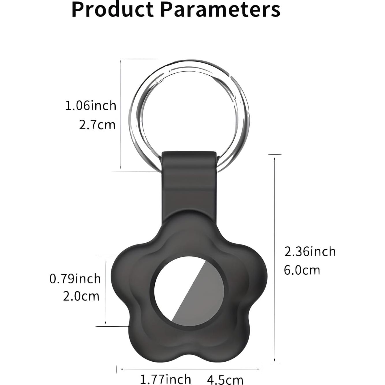 Estuche de Silicona para Air Tags 25°Ya - Paquete de 2 Negro/Rosa