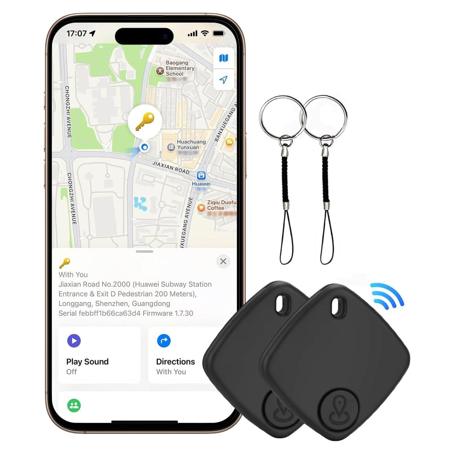 Localizador Bluetooth Air Tags 2 Pack Apple iOS Batería Reemplazable