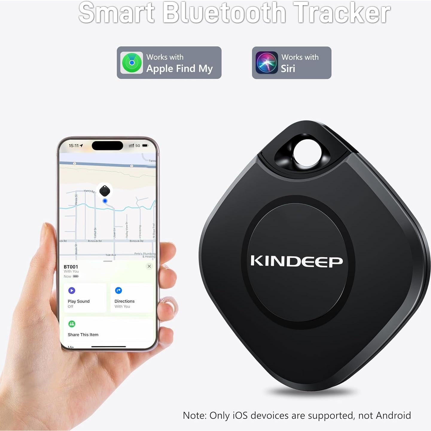 Tracker Air Tag 2 Pack: Smart Key Finder Work with Apple Find My (iOS only), Luggage Tracker for Kids Keys Wallet Bags and Pets, Item Locator Bluetooth Tracking Device for Home Outdoor Travel Hiking