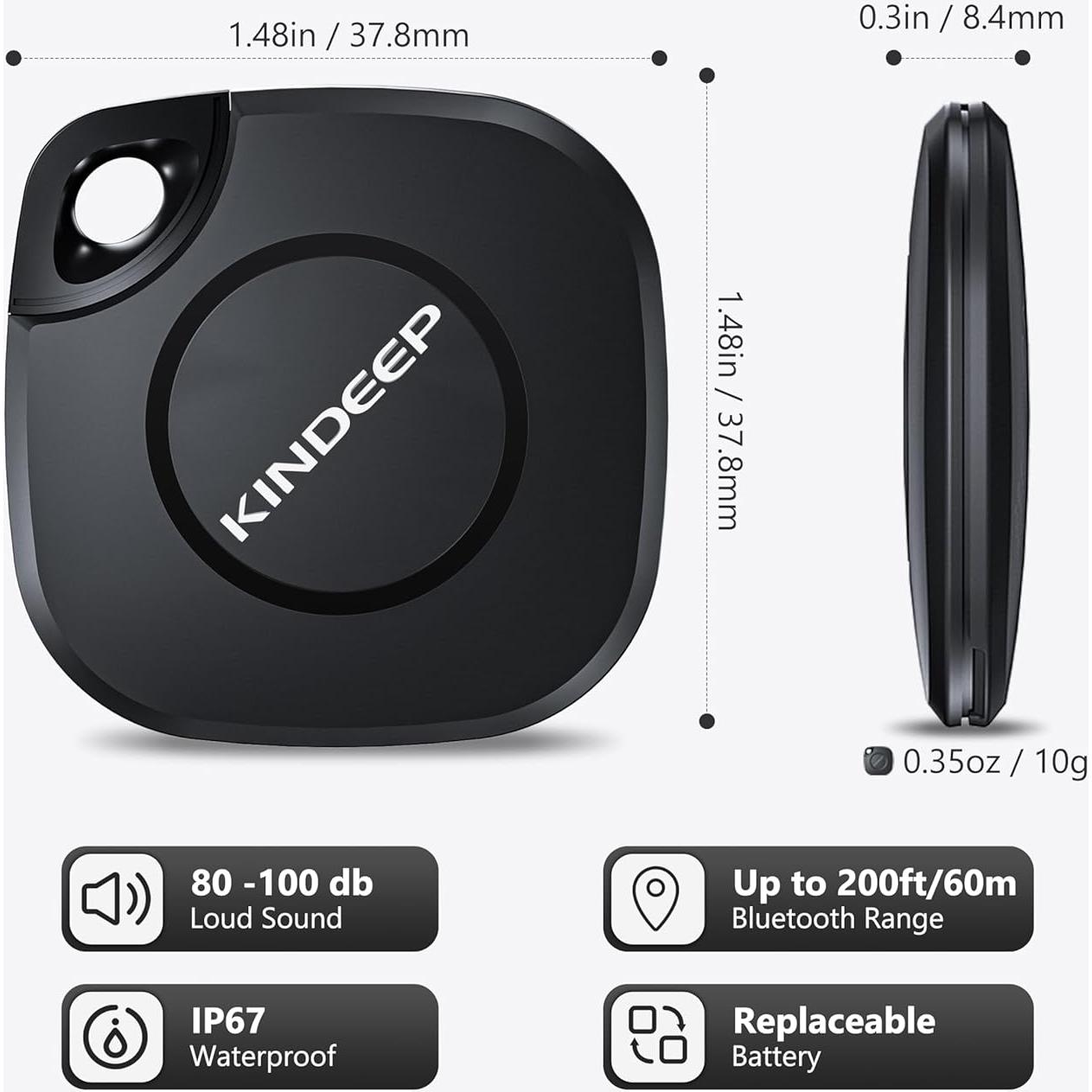 Tracker Air Tag 2 Pack: Smart Key Finder Work with Apple Find My (iOS only), Luggage Tracker for Kids Keys Wallet Bags and Pets, Item Locator Bluetooth Tracking Device for Home Outdoor Travel Hiking