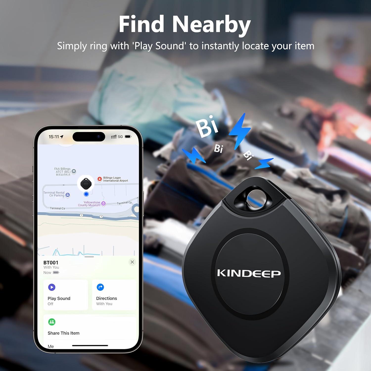 Tracker Air Tag 2 Pack: Smart Key Finder Work with Apple Find My (iOS only), Luggage Tracker for Kids Keys Wallet Bags and Pets, Item Locator Bluetooth Tracking Device for Home Outdoor Travel Hiking