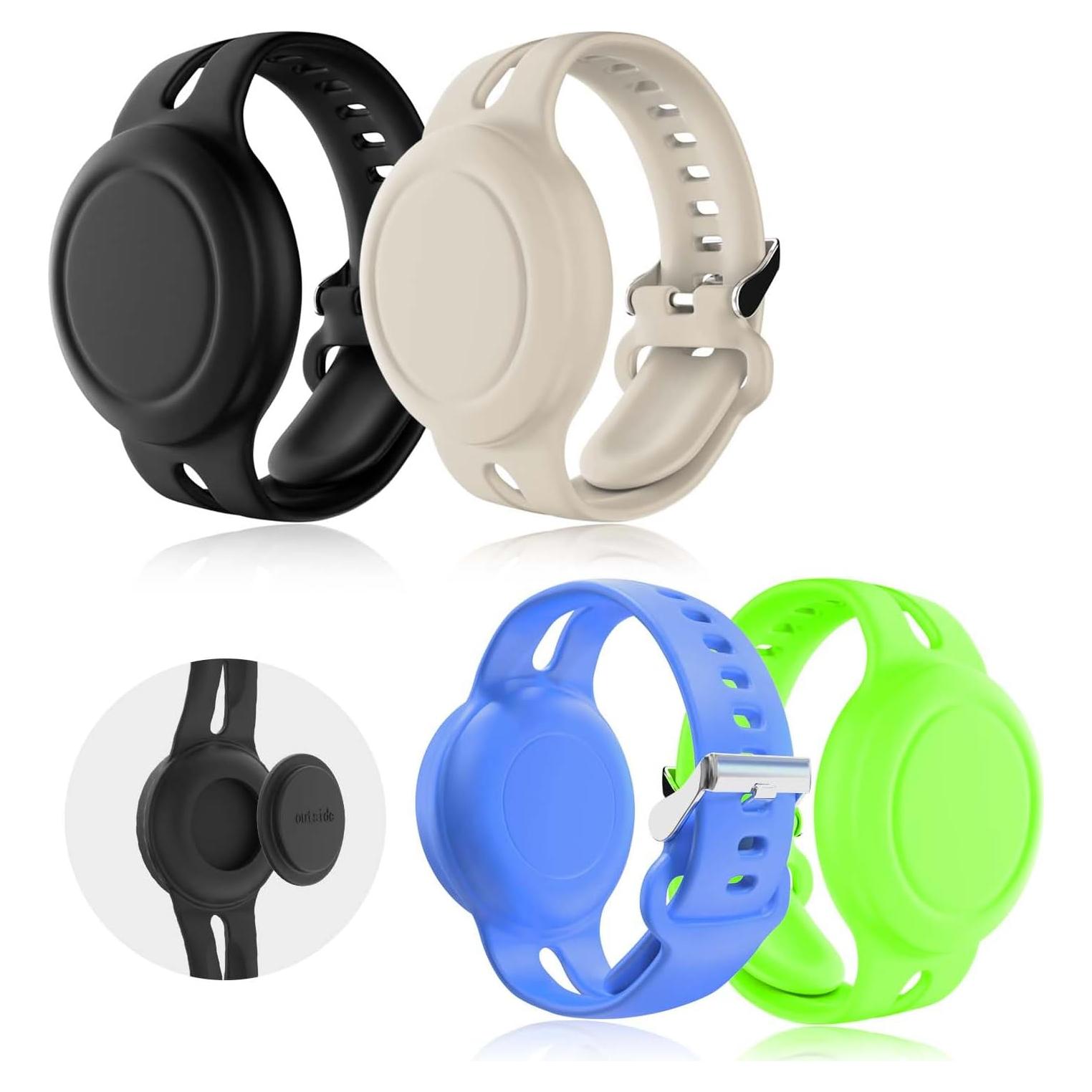 Paquete de 4 pulseras AirTag FGERWZ para niños impermeables