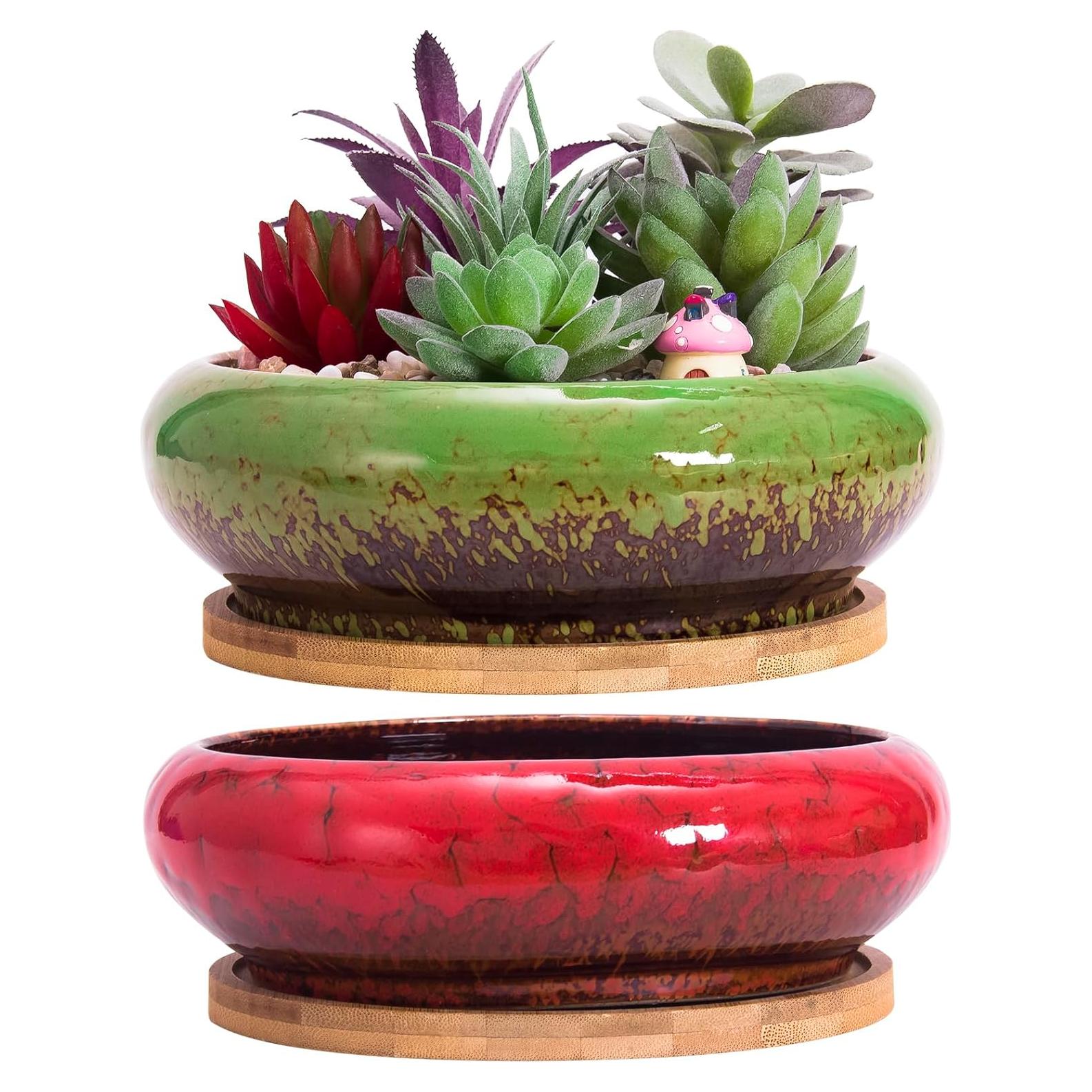 Macetas Suculentas ARTKETTY 2 PCS Cerámica 18.54 cm