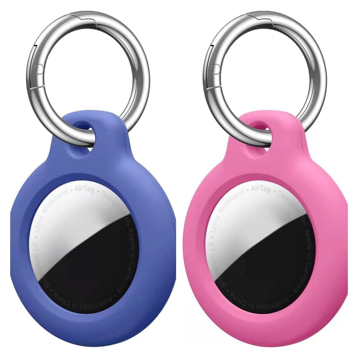 2 Llaveros Funda para AirTag Apple - Rosa y Azul