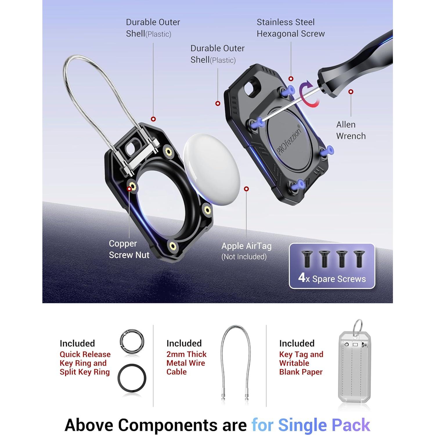 Soporte Seguro para Air Tag PROfezzion Naranja 2-en-1