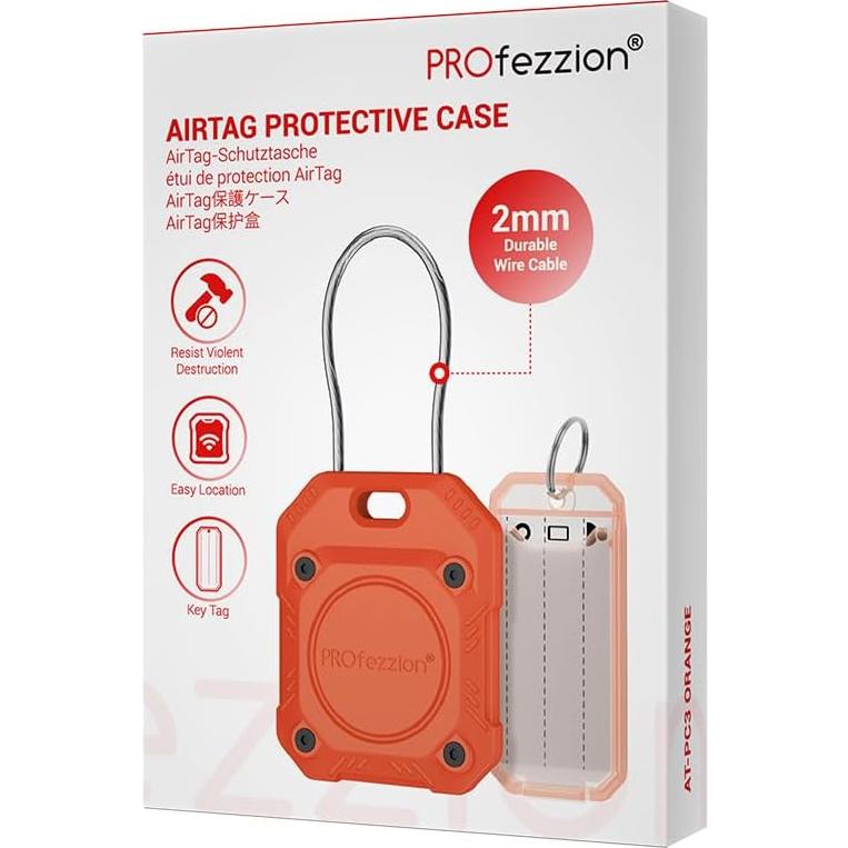 Soporte Seguro para Air Tag PROfezzion Naranja 2-en-1