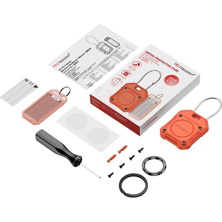 Soporte Seguro para Air Tag PROfezzion Naranja 2-en-1