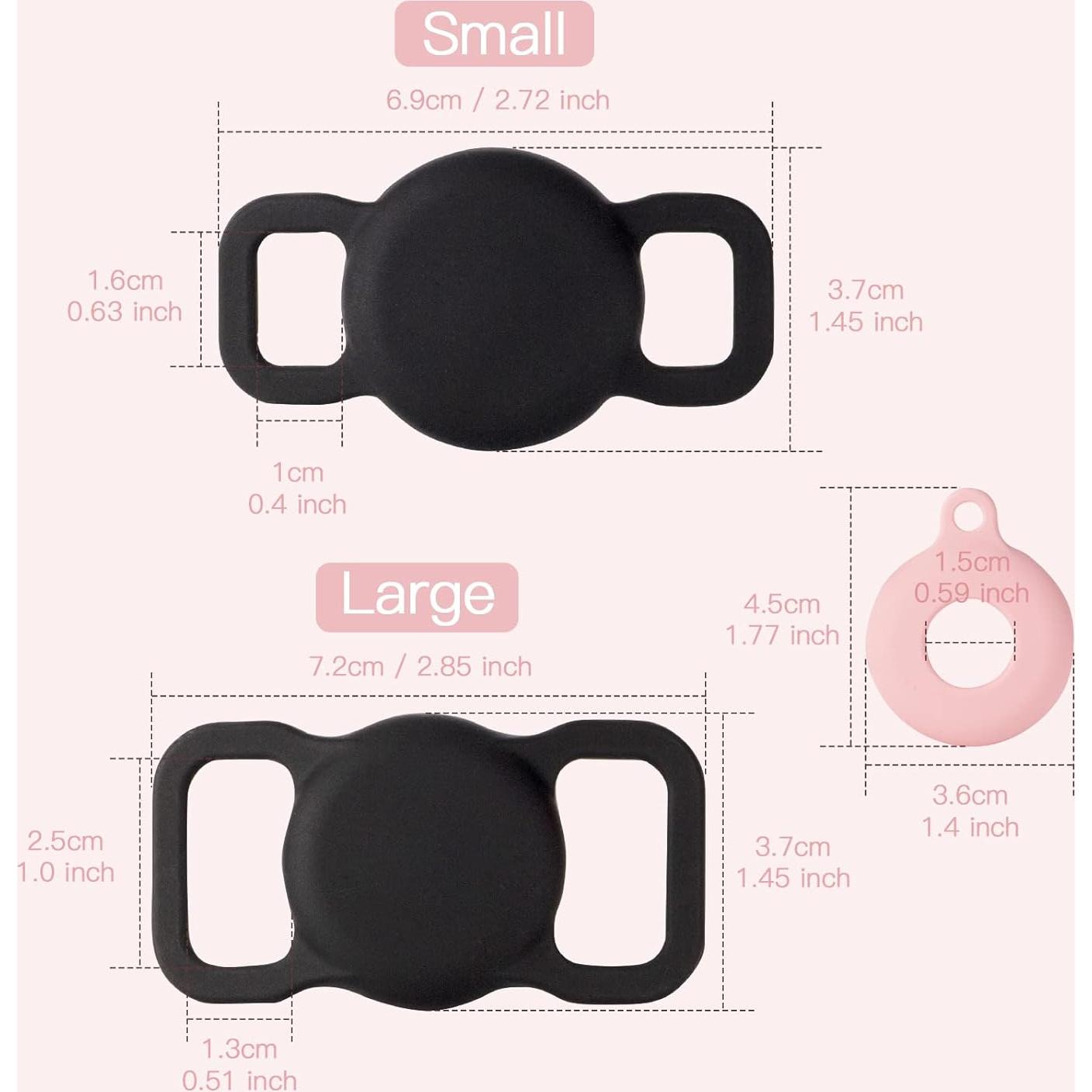 Soporte de Collar para AirTag PuppyDoggy 2 Piezas Negro