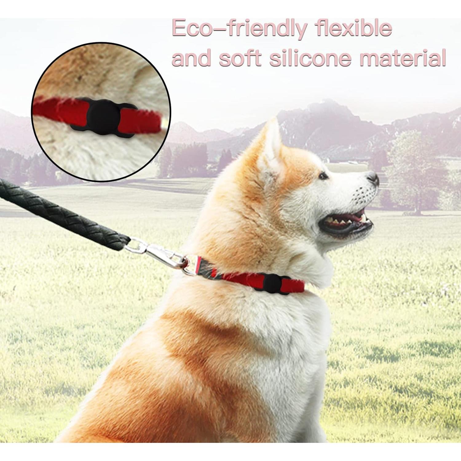 Soporte de Collar para AirTag PuppyDoggy 2 Piezas Negro