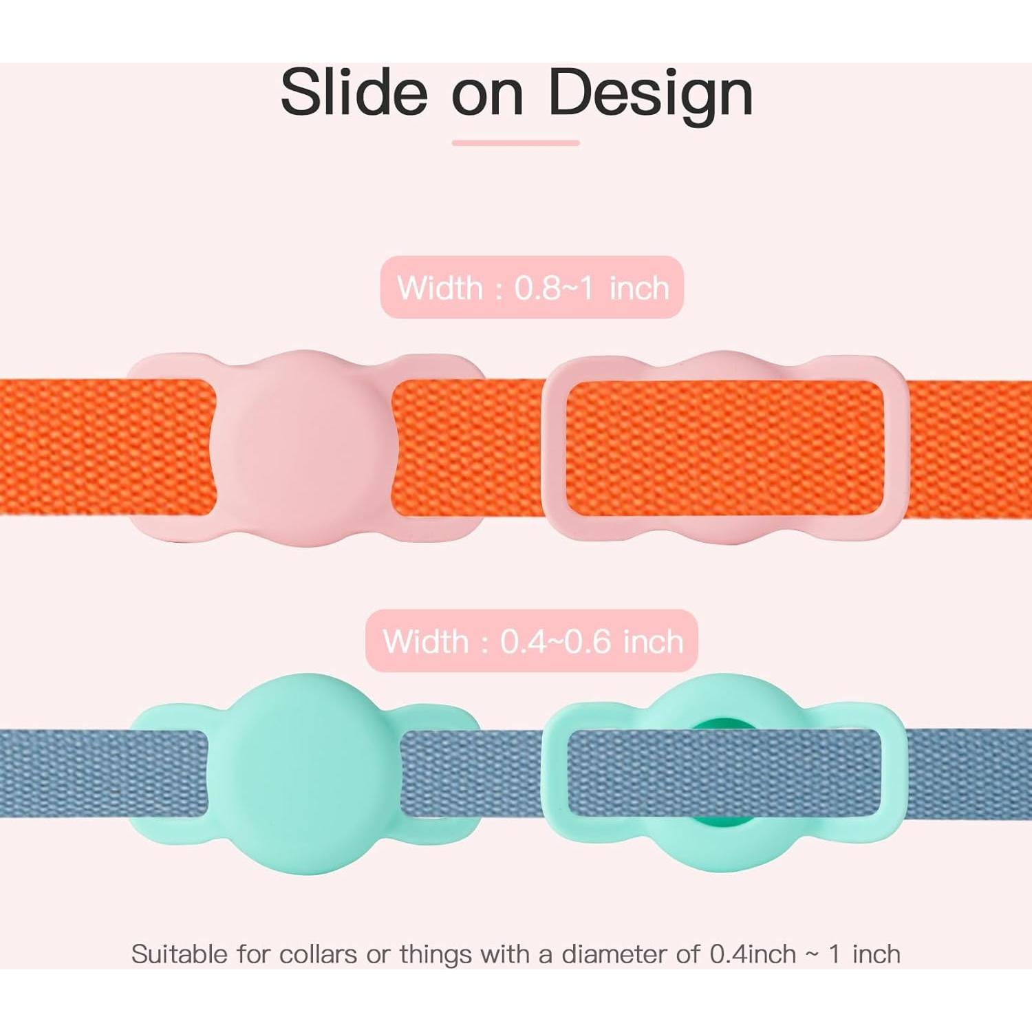 Soporte de Collar para AirTag PuppyDoggy 2 Piezas Negro