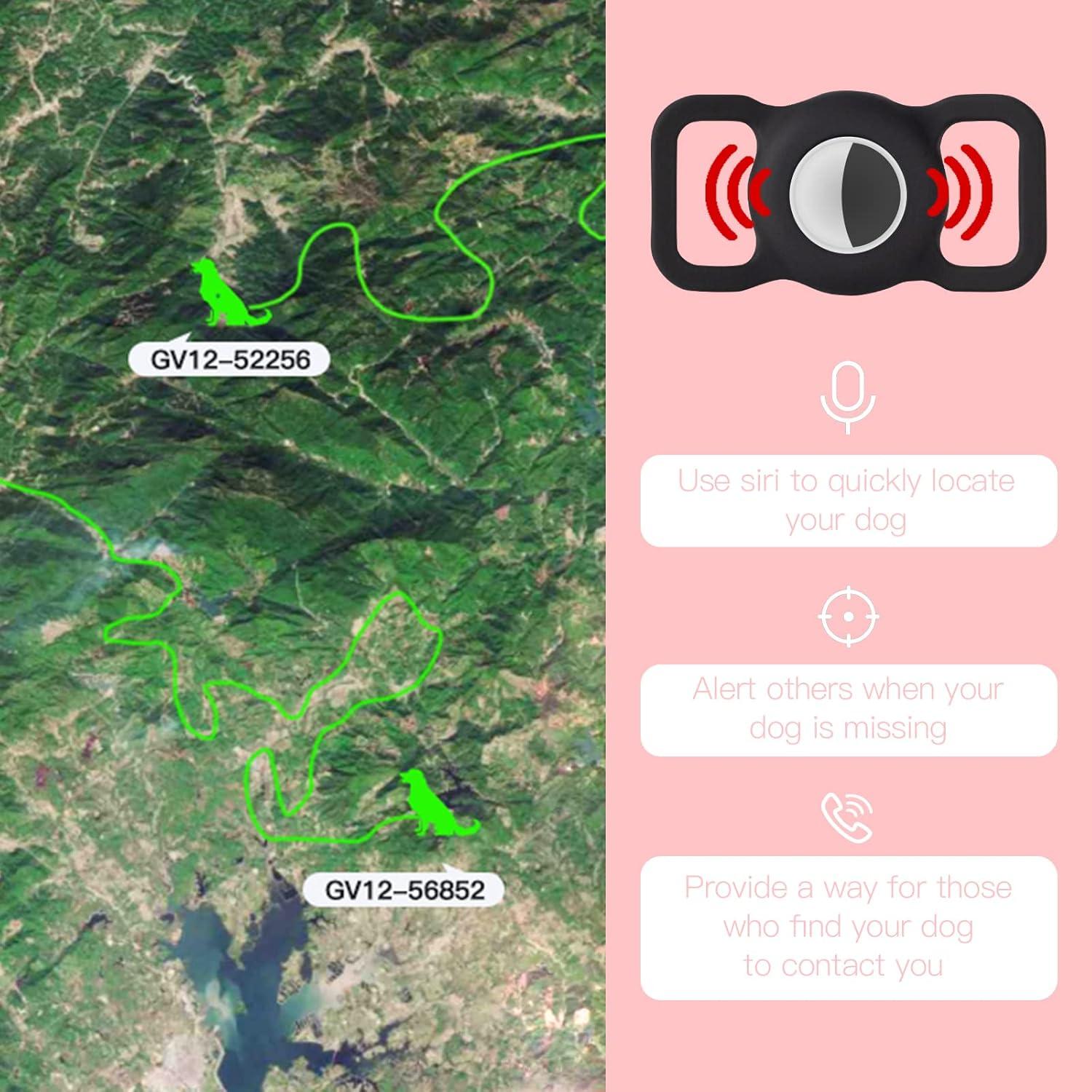 Soporte de Collar para AirTag PuppyDoggy 2 Piezas Negro