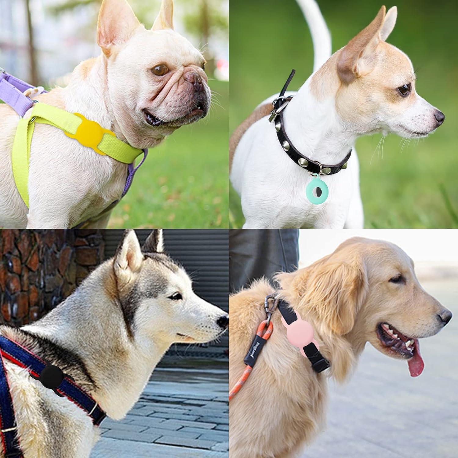 Soporte de Collar para AirTag PuppyDoggy 2 Piezas Negro