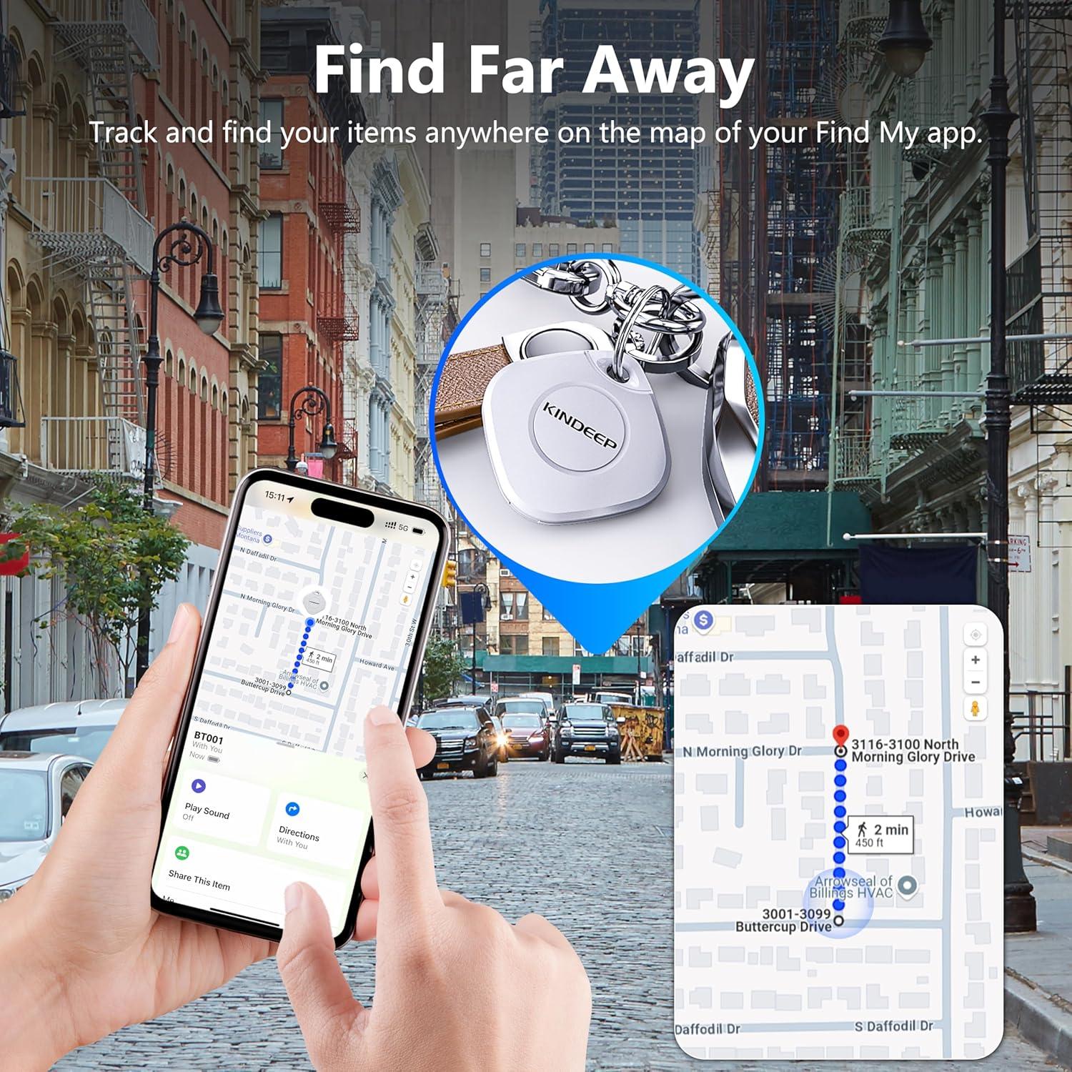 Tracker Air Tags-2 Pack: Smart Key Finder Work with Apple Find My (iOS only), Luggage Tracker Item locators for Kids Dog Pet Wallet Suitcase, Bluetooth Tracking Device for Home Outdoor Travel Hiking