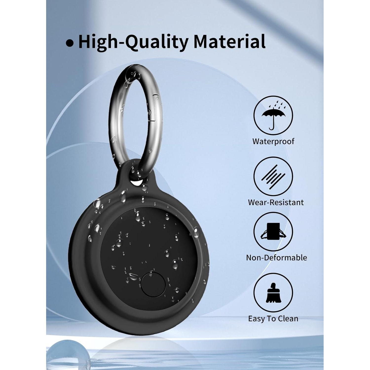 Funda protectora UYRUREL para etiquetas de rastreo - Negra, paquete de 4