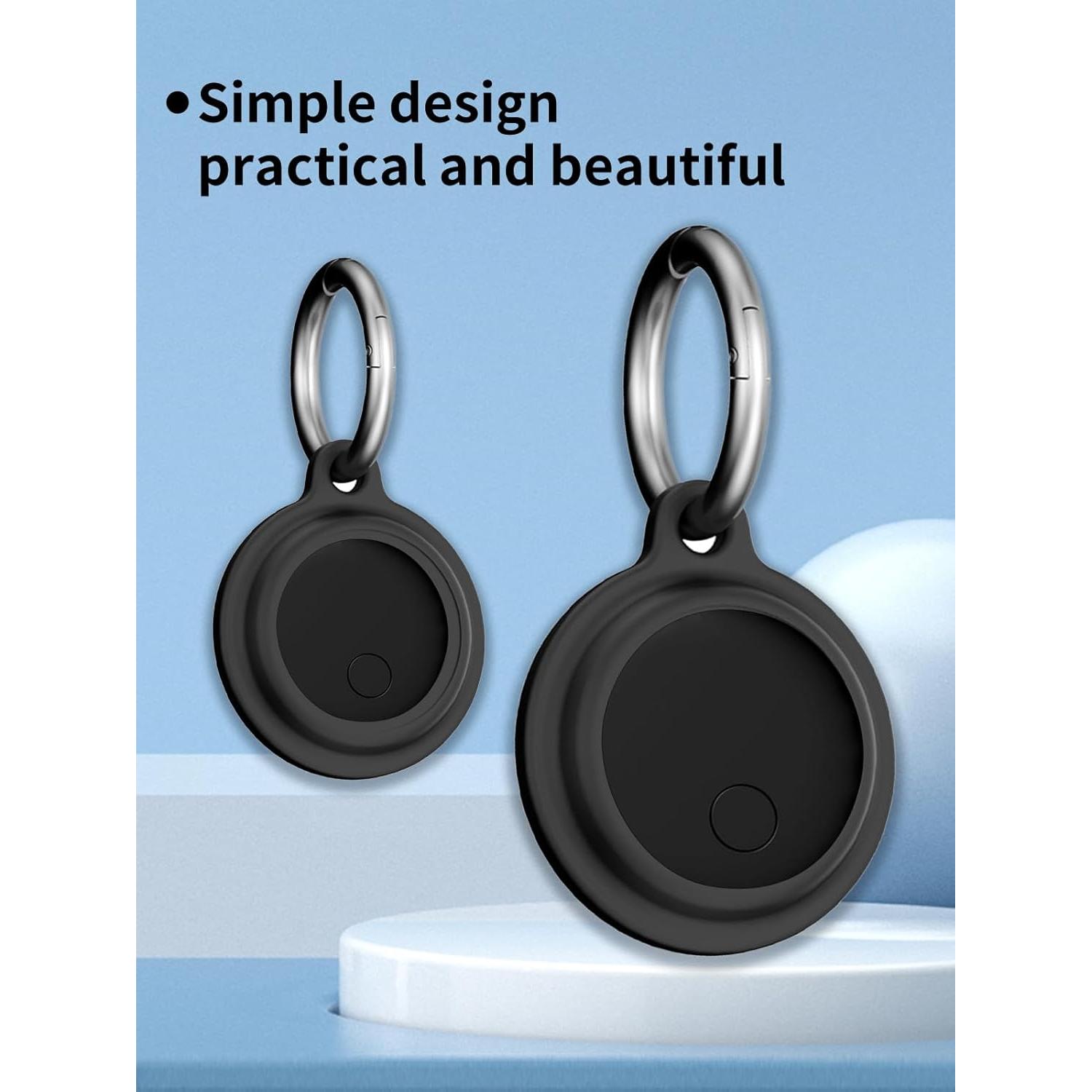 Funda protectora UYRUREL para etiquetas de rastreo - Negra, paquete de 4