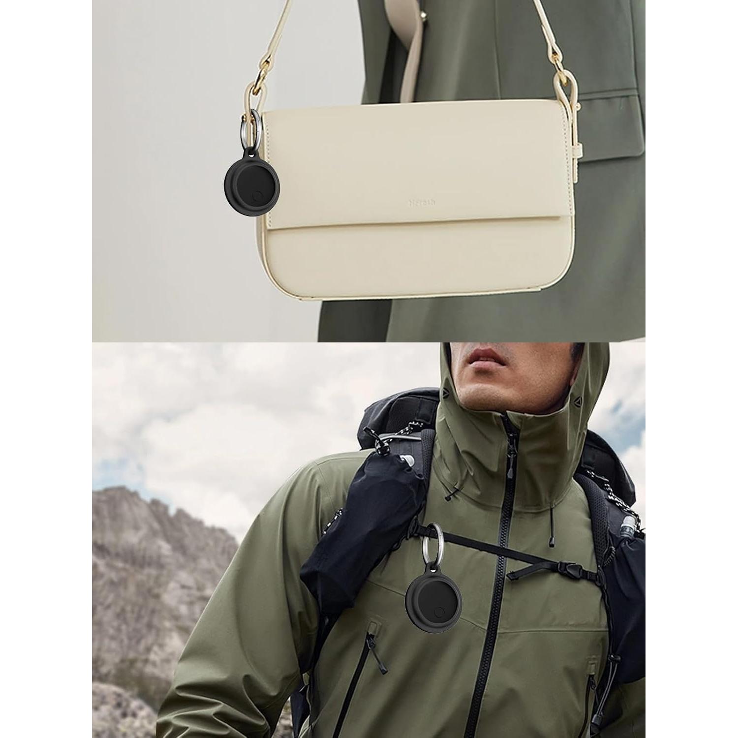 Funda protectora UYRUREL para etiquetas de rastreo - Negra, paquete de 4