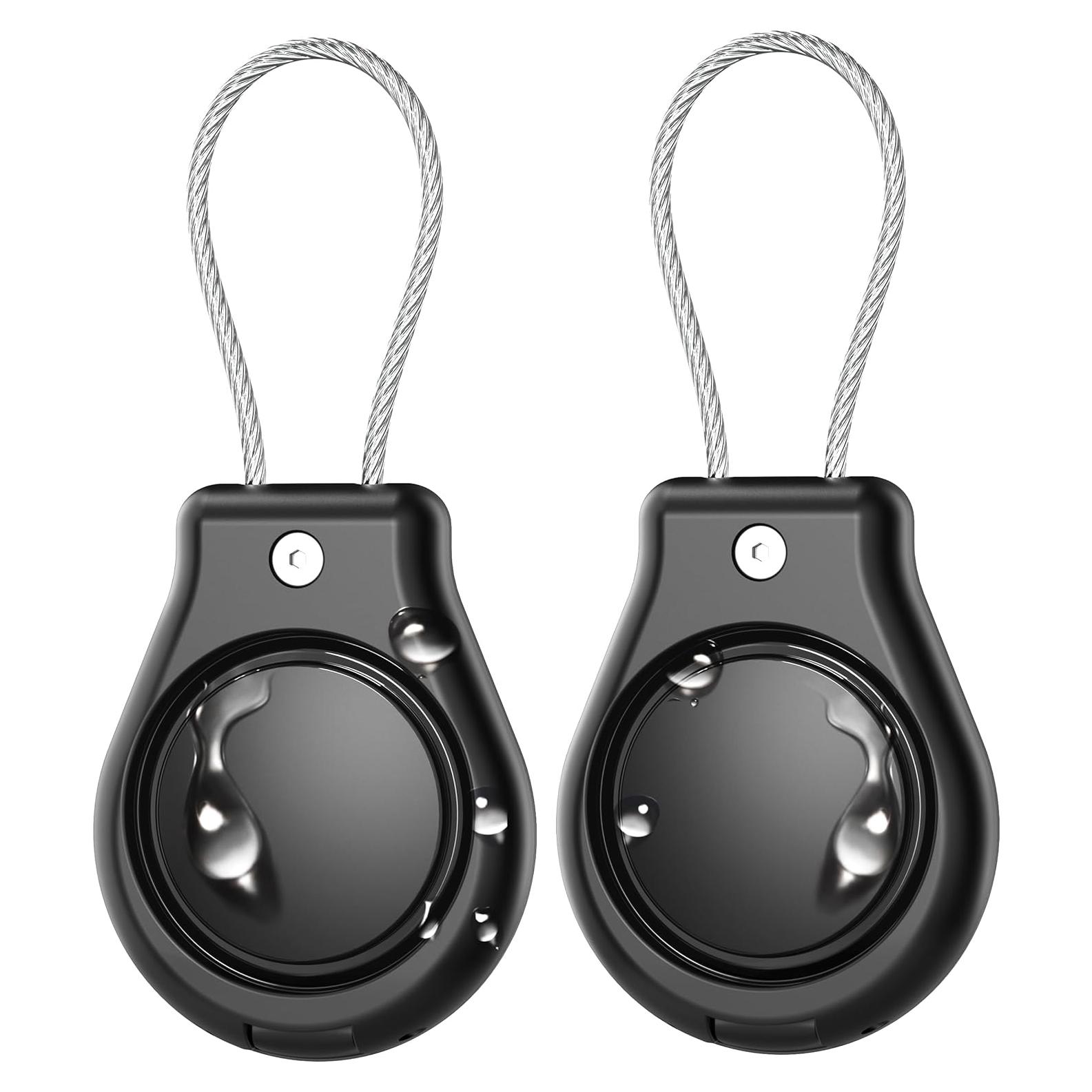 Funda Impermeable DDJ para AirTag - 2 Paquetes, Negro