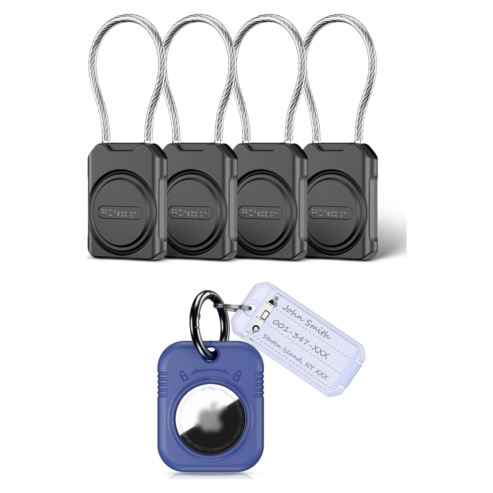 Soporte Seguro para AirTag PROfezzion Negro y Azul - 5 Piezas