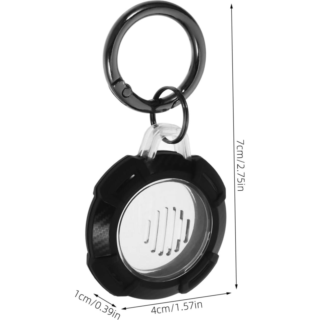 Air Tag Key Ring Protective Case Full Coverage Washable Black Lightweight Easy to Carry Simple Design