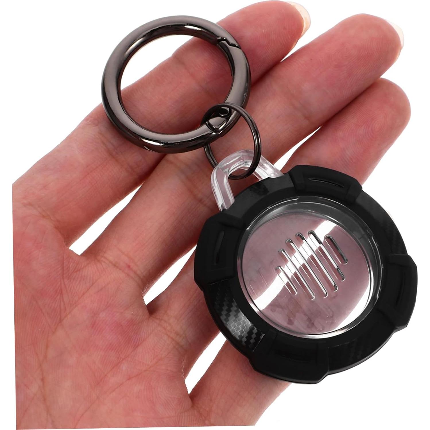 Air Tag Key Ring Protective Case Full Coverage Washable Black Lightweight Easy to Carry Simple Design