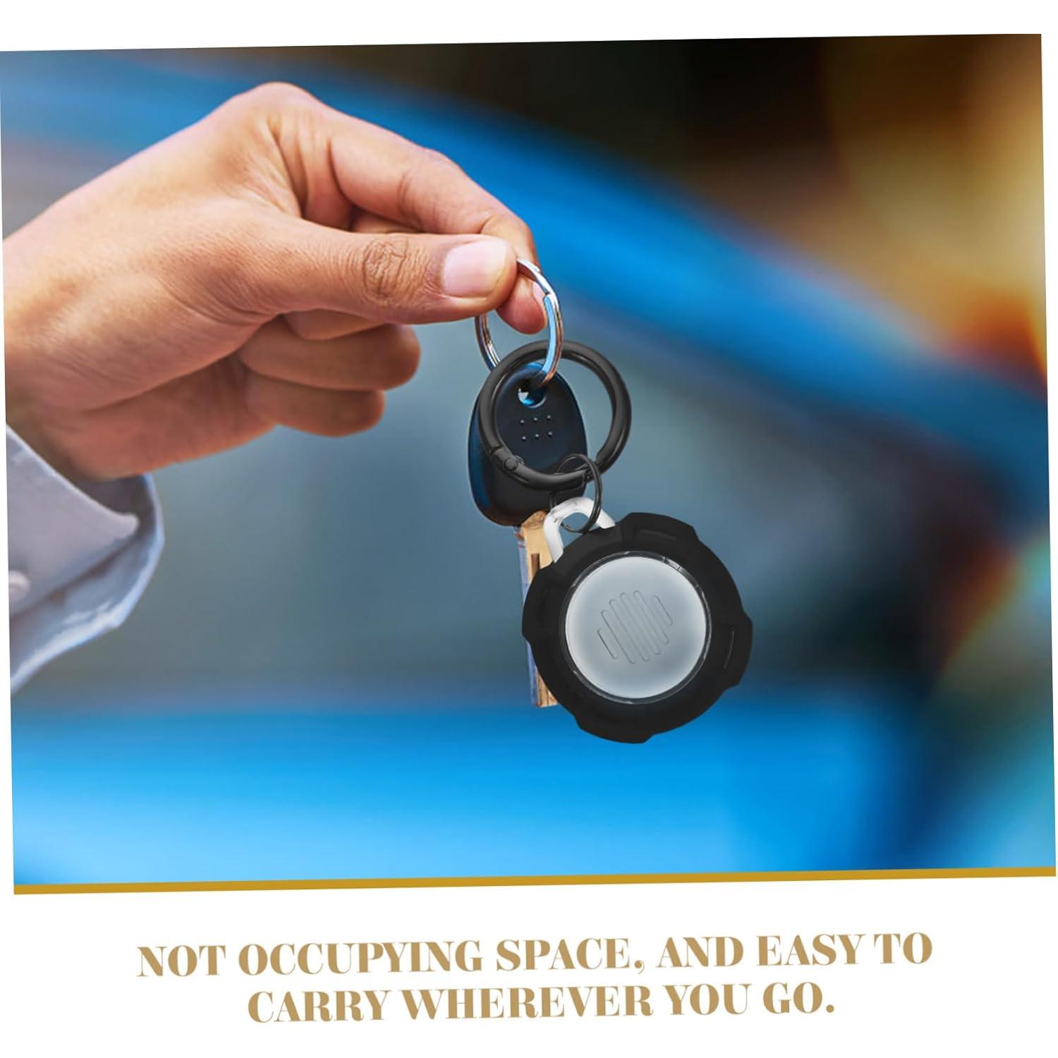 Air Tag Key Ring Protective Case Full Coverage Washable Black Lightweight Easy to Carry Simple Design