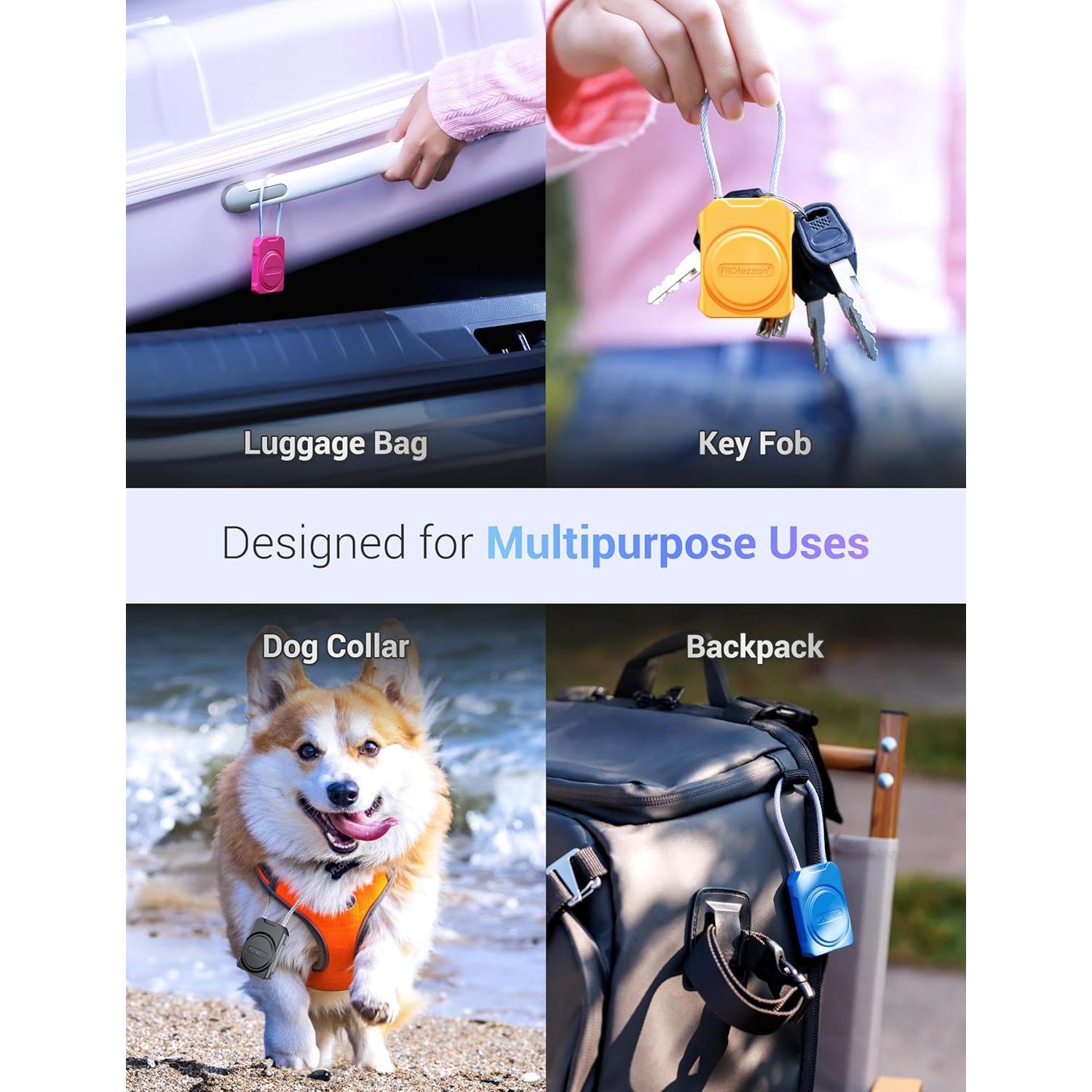 Soporte Seguro para AirTag PROfezzion 4-Pack Negro y Rosa