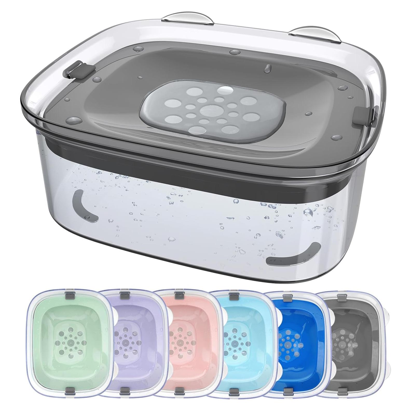 AONKEY Cuenco de Agua Antiderrame 3L para Perros Gris