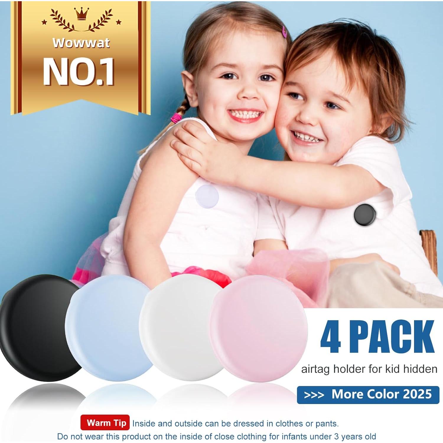 Soporte Oculto para AirTag Niños Wowwat - 4 Piezas Silicona