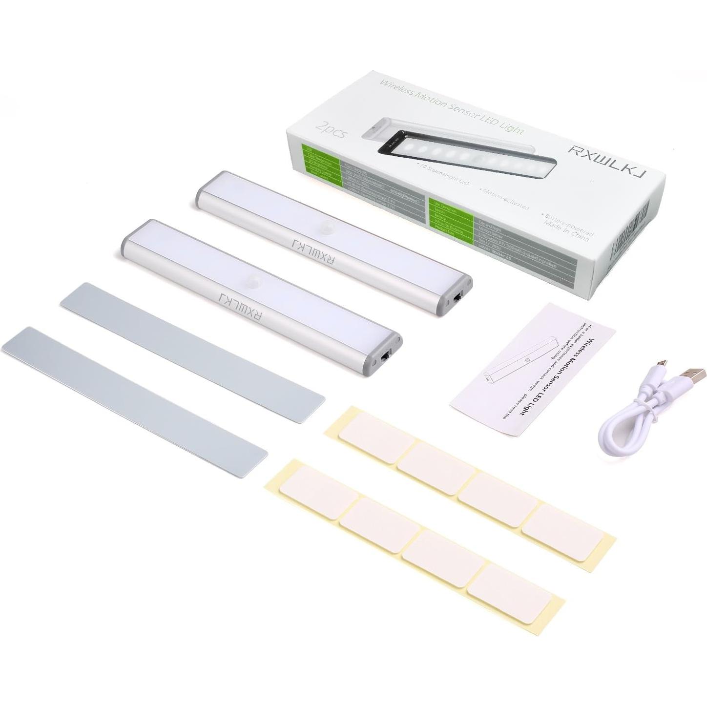 Luz LED portátil RXWLKJ 10 LED con sensor de movimiento