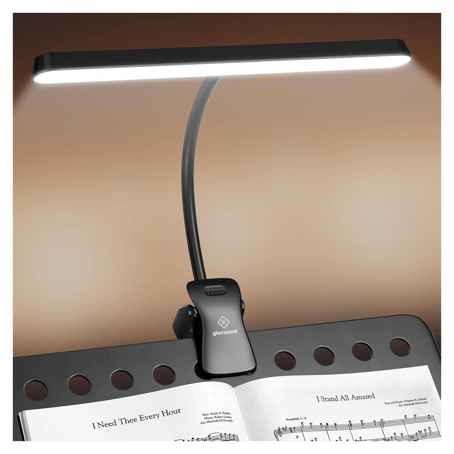 Luz de Atril Musical Glocusent A16, 57 LEDs, Recargable USB-C