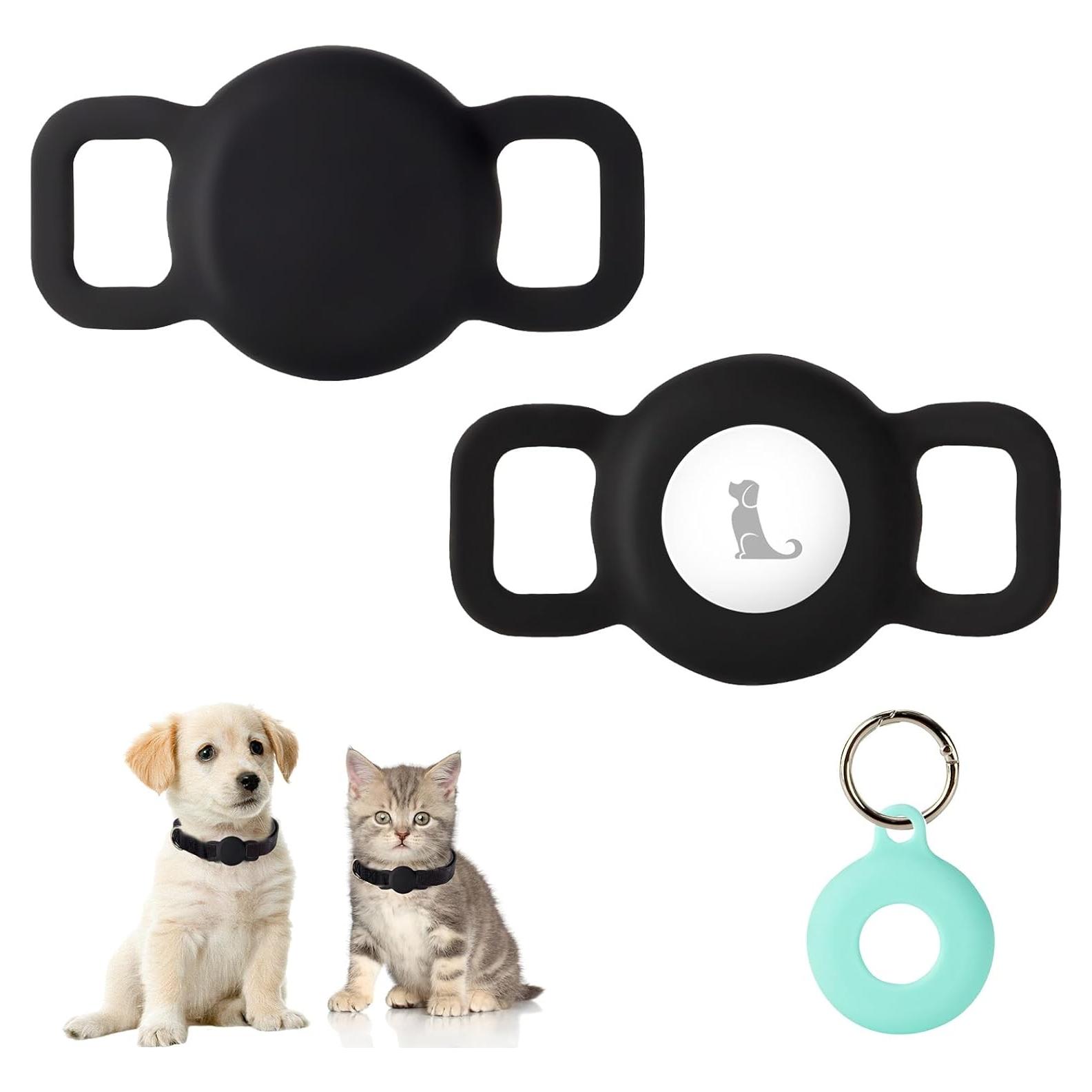 Soporte de Collar para AirTag PuppyDoggy 2 Pack Negro