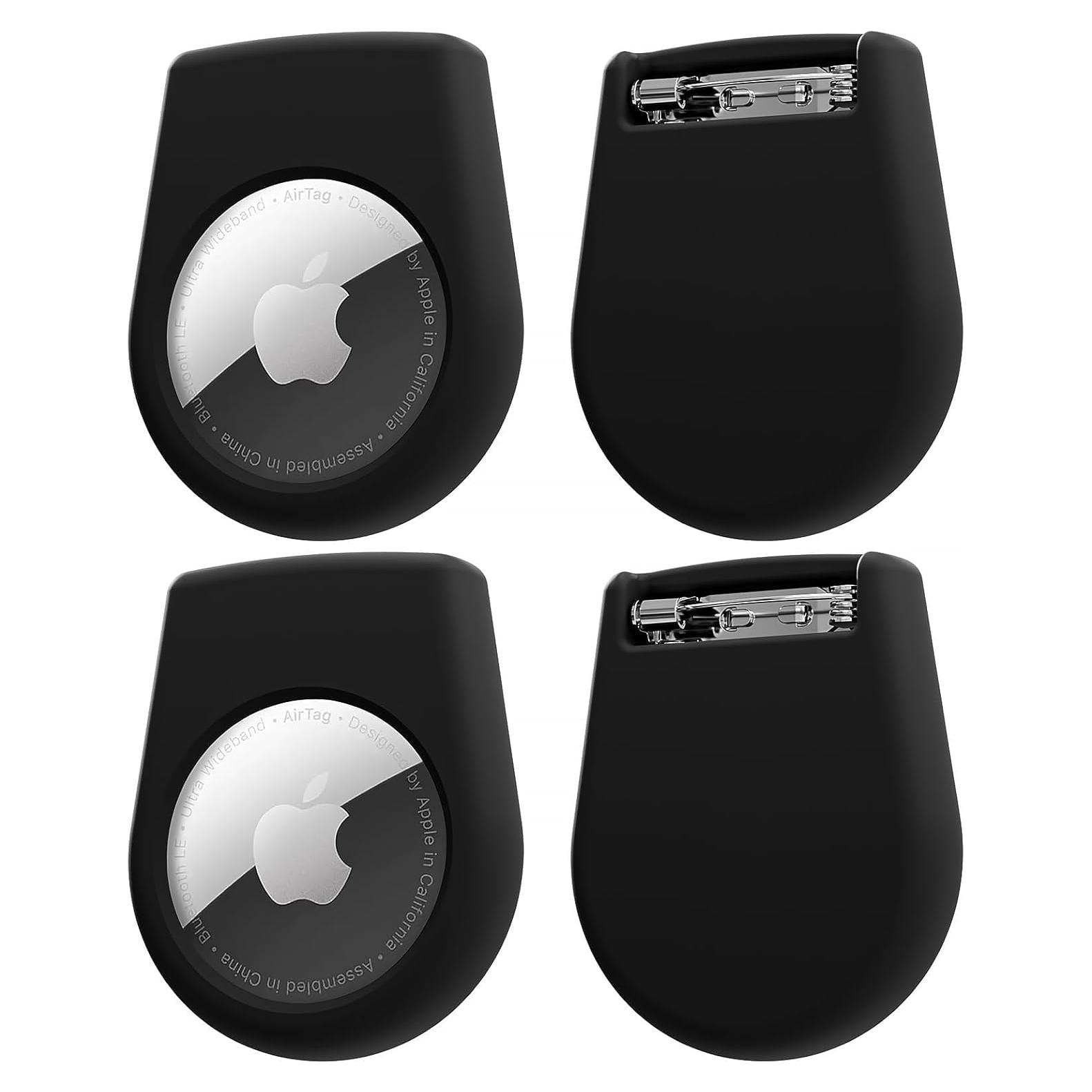 Funda Oculta para AirTag Vsagier 4 Pack Negro Silicona