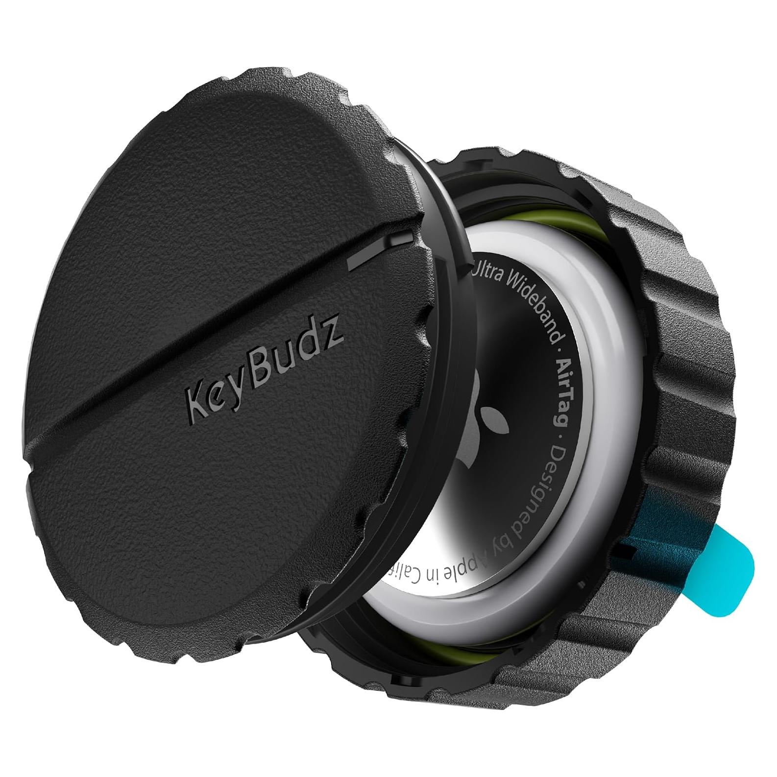 Soporte Adherente KeyBudz Covert para AirTag Negro 1 Paquete