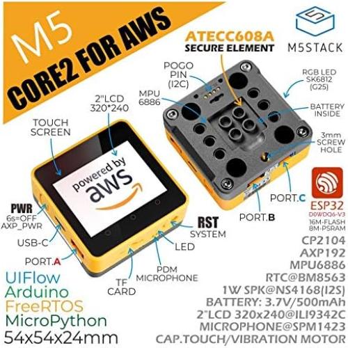 Kit de Desarrollo IoT M5Stack Core2 para AWS - 16GB RAM